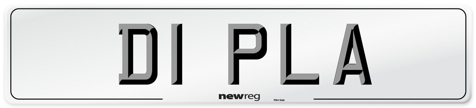 D1 PLA Number Plate from New Reg